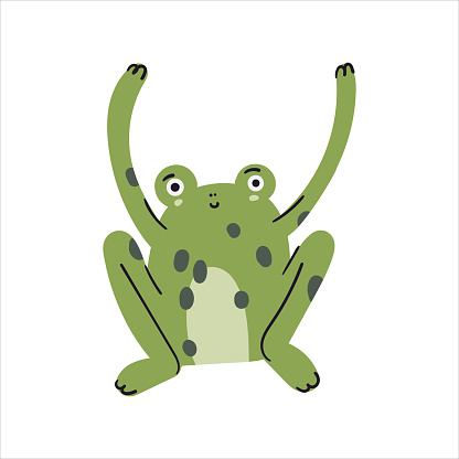 Cute little green frog