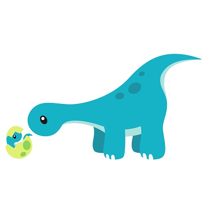 ✓ Imagen de Dinosaurio lindo de cuello largo con ilustración vectorial de  contorno en blanco Fotografía de Stock