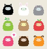 cute monsters..include files:eps8,ai10 and 300dpi jpg