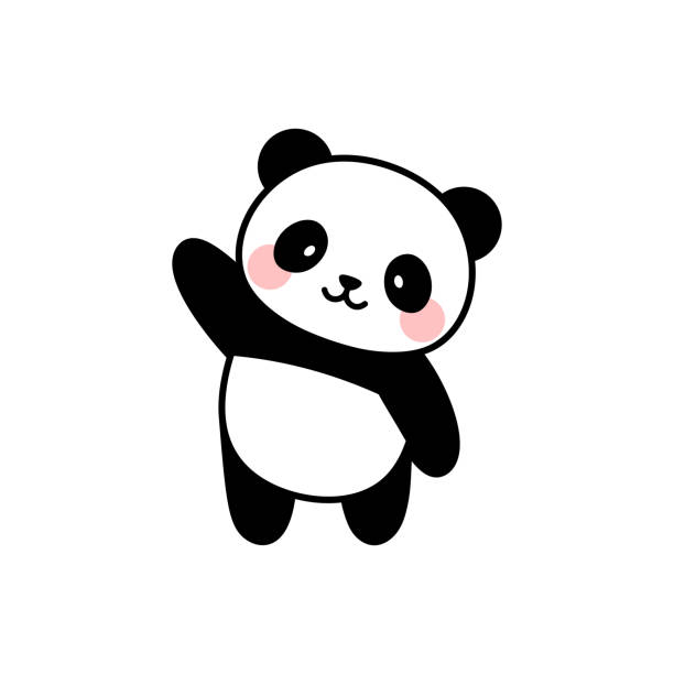 illustrations, cliparts, dessins animés et icônes de conception mignonne de vecteur de caractère de panda - panda