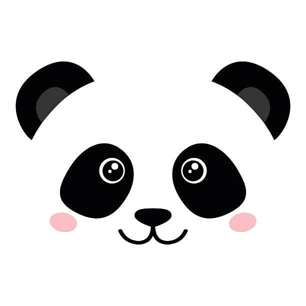 niedlichen panda gesicht - panda stock-grafiken, -clipart, -cartoons und -symbole