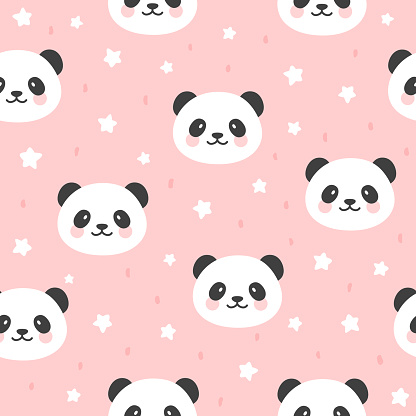 Cute Panda Seamless Pattern