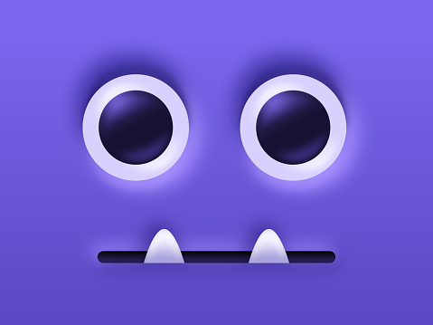 Cute Purple Monster Face