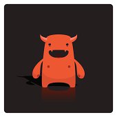 istock Cute Red Evil Vector Character Happy and Smiling 124875853