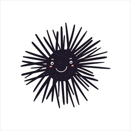 Cute sea urchin vector illustration