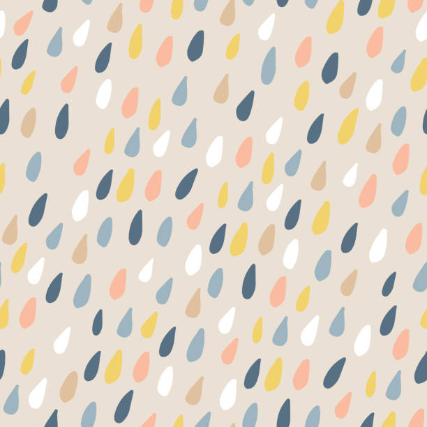 Cute seamless pattern with colorful water drops. Childish texture for fabric, textile.Vector Illustration Cute seamless pattern with colorful water drops. Childish texture for fabric, textile.Vector Illustration rain drawings stock illustrations