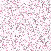 istock Cute seamless pattern with small pink hearts. Abstract romantic vector design for love holiday Valentine's day, mother's day, wedding invitation, wallpaper, wrapping paper, baby shower. 909246926