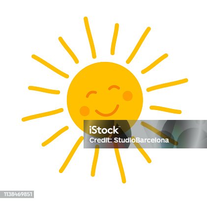 istock Cute smiling sun icon. 1138469851