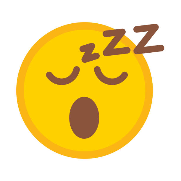 Cute social media Emoji sleeping face on isolated white background Vector illustration of a emoji face on white background with no white box below. Fully editable stroke for easy editing. Simple social media symbol that includes vector eps and high resolution jpg in download. sleeping clipart stock illustrations