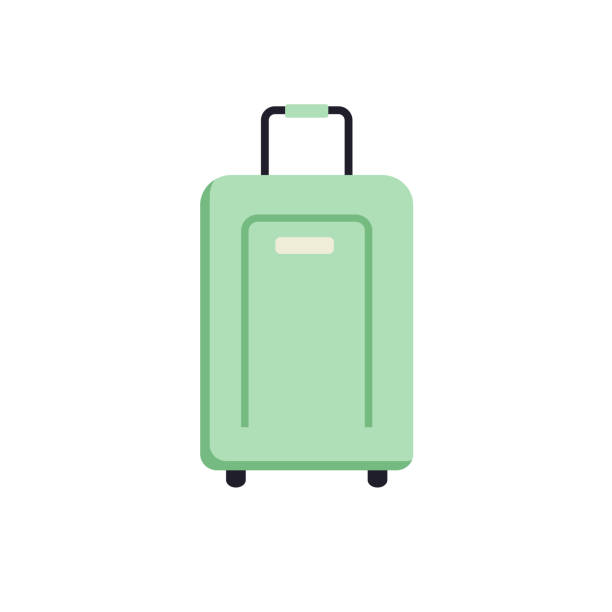 Cute Summer icon On A Trasparent Base - Suitcase vector art illustration