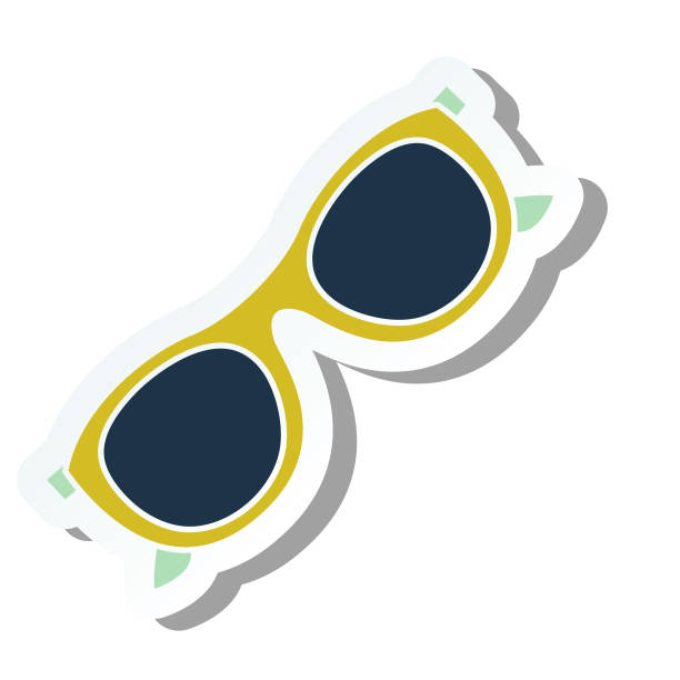 Cute Summer Icon On a Trasparent Base - Sunglasses stock illustration vector art illustration