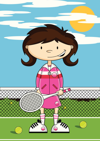 Cute Tennis Girl on Court