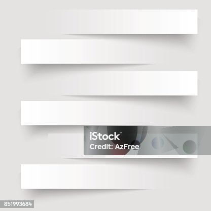 istock 6 cutting banners on the grey background. Vector illustration. 851993684