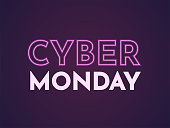 Cyber Monday neon sale banner, background. Vector illustration. EPS10