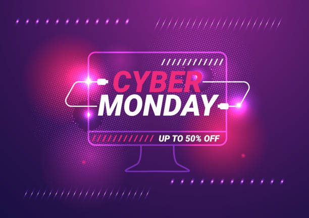 Cyber monday sale template background  cyber monday stock illustrations