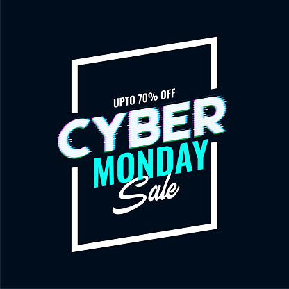 Cyber monday sale template banner for online shopping