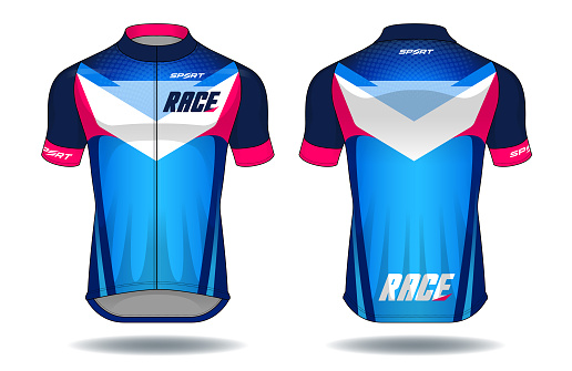 Cycle jersey.sport wear protection equipment vector illustration.