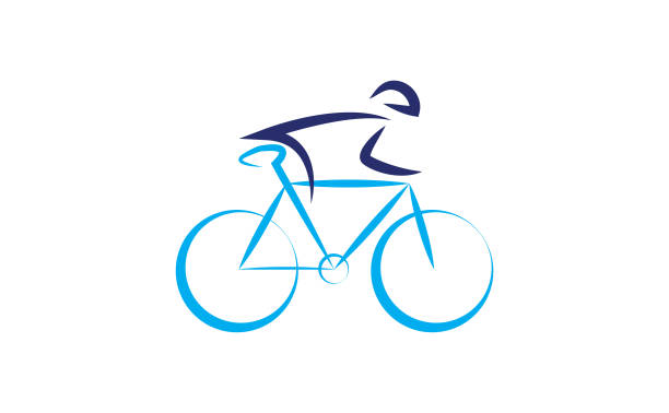 Cycling Cycling artwork vector cool blue world stock illustrations