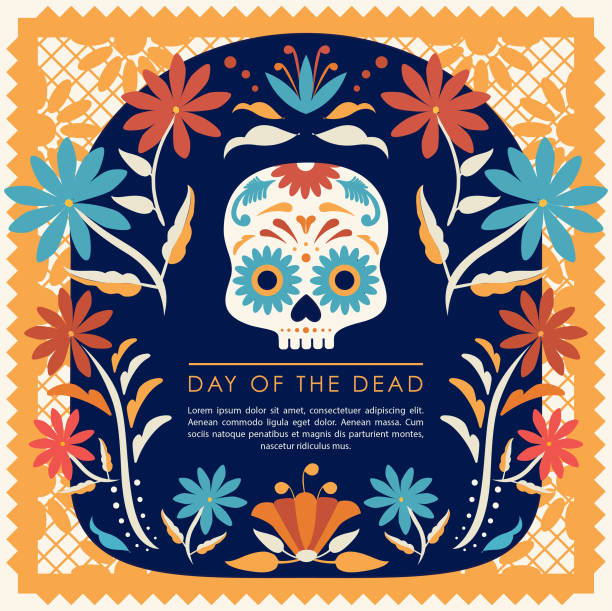 bildbanksillustrationer, clip art samt tecknat material och ikoner med día de muertos (day of the dead på spanska) sammansättning - alla helgons dag