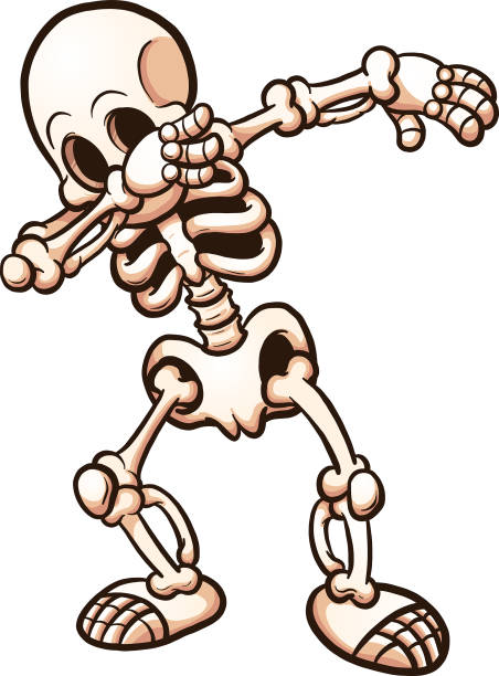 скелет даббинга - cartoon of the a of a skeleton stock illustrations.