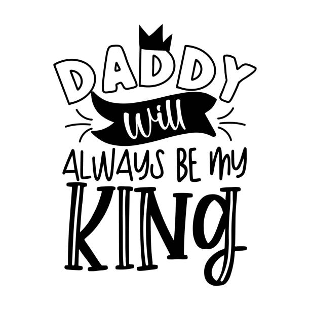 ilustraciones, imágenes clip art, dibujos animados e iconos de stock de papá siempre será mi rey - saludo del día del padre. - regina king son