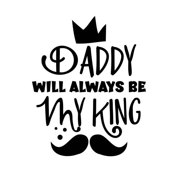 ilustraciones, imágenes clip art, dibujos animados e iconos de stock de papá siempre será mi rey - feliz saludo del día del padre. - regina king son