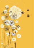 Vector file of hand drawn flowers and insects