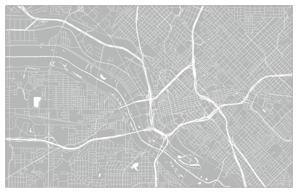 dallas vector city street map - stadtplan stock-grafiken, -clipart, -cartoons und -symbole