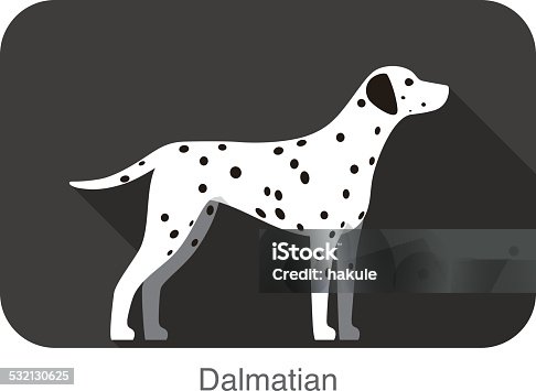 istock Dalmatian dog breed flat icon design 532130625