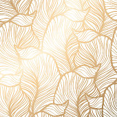 Damask floral pattern. Royal wallpaper. Vector illustration. EPS 10. Gold leaf background