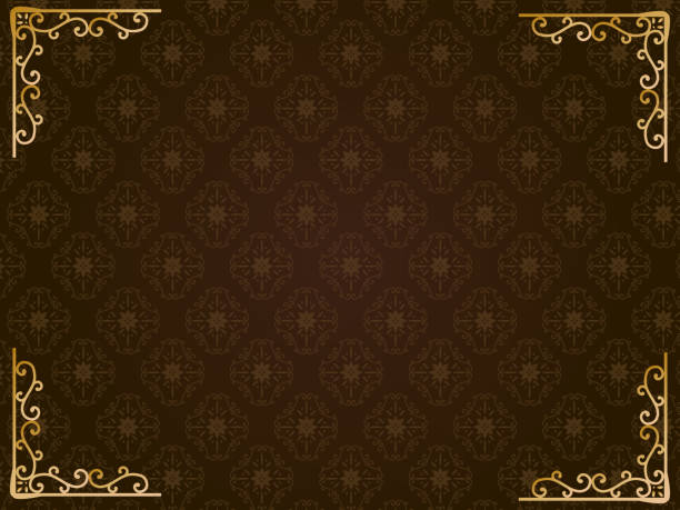 Damask pattern3 It is an illustration of a Damask pattern. beauty borders stock illustrations