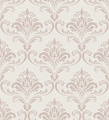 istock Damask seamless pattern element. Vector classical luxury old fashioned damask ornament, royal victorian seamless texture for wallpapers, textile, wrapping. Vintage exquisite floral baroque template. 1308838637