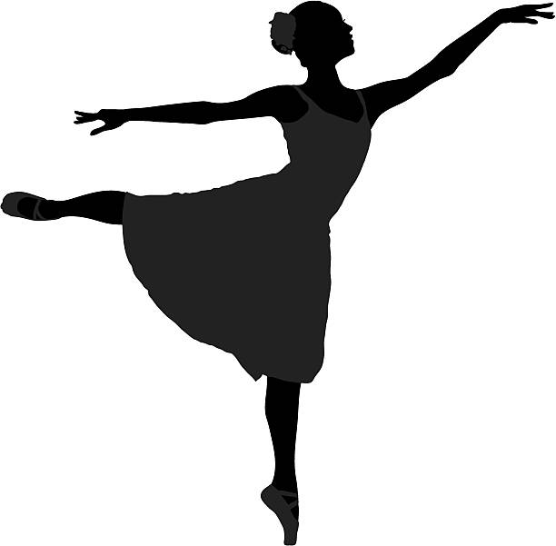 dancer silhouette dancer silhouette arabesque position stock illustrations