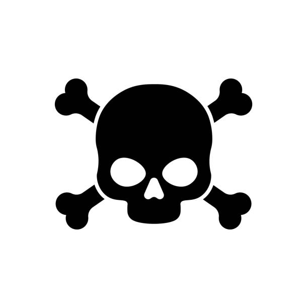 Danger vector sign illustration isolated on white background  skull logo stock illustrations
