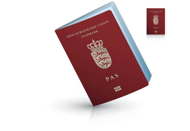 Danish passport vector art illustration