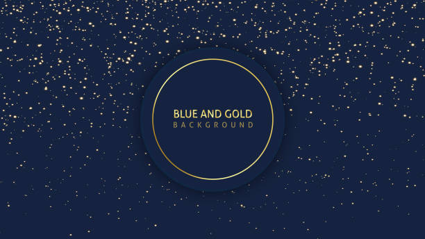 Dark blue glitter background  star field stock illustrations