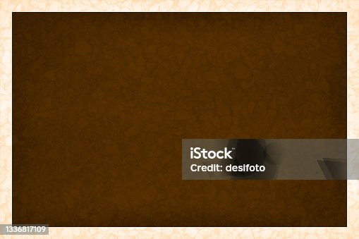 istock Dark chocolate brown coloured mottled framed backgrounds with lighter brown or beige grunge border at all sides 1336817109