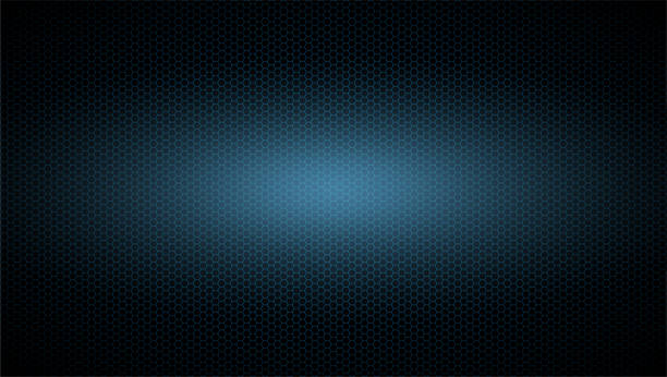 Dark hexagonal background with blue gradient vector art illustration