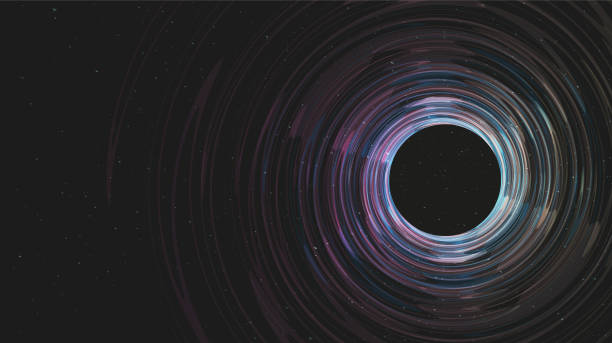 темная спираль черная дыра на galaxy background.planet и физика концепции дизайна, вектор иллюстрации. - black hole stock illustrations