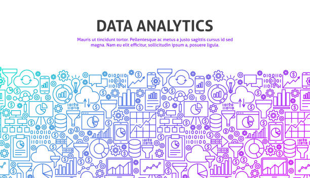 Data Analytics Concept Data Analytics Concept. Vector Illustration of Line Website Design. Banner Template. marketing patterns stock illustrations