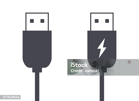 istock USB data and charging cable icons 1273528456