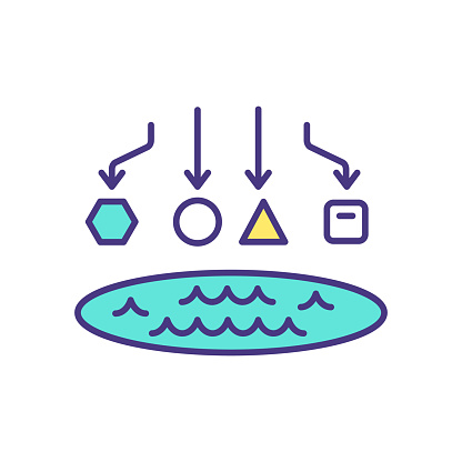 Data lake RGB color icon. Centralized repository. Object blobs and files. Storing structured and unstructured data at any scale. Natural, raw format. Central location. Isolated vector illustration