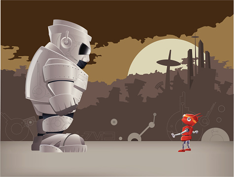 David and Goliath Fighting Robots, Illustration