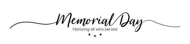 Day memorial. Happy memorial day. Honoring all who served banner for memorial day. Lettering style. Vector Day memorial. Happy memorial day. Honoring all who served banner for memorial day. Lettering style. Vector illustration memorial day stock illustrations