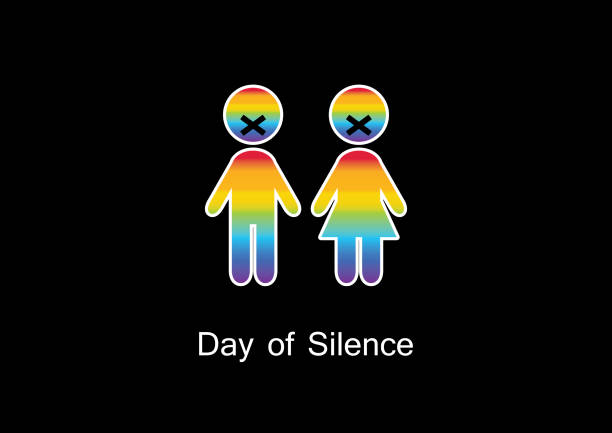 ilustrações, clipart, desenhos animados e ícones de vetor do dia do silêncio - homofobia