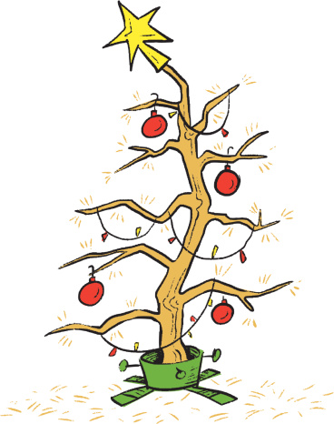 illustration of a dead christmas tree vector