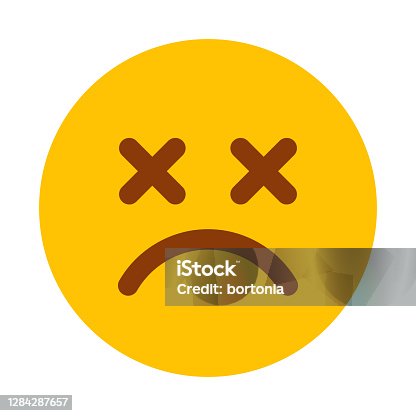 istock Dead Emoticon Icon on Transparent Background 1284287657
