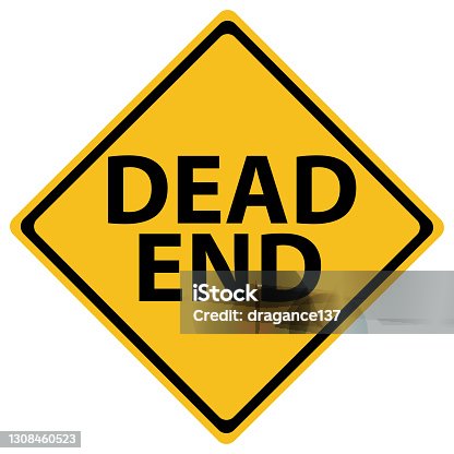 istock Dead End Road Sign isolated 1308460523