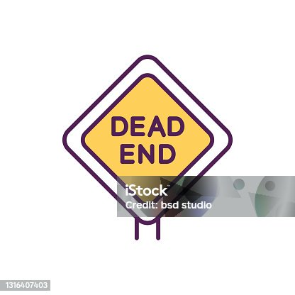 istock Dead-end job RGB color icon 1316407403