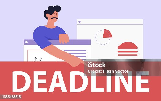 istock Deadline concept, time management control, businessman pointing to deadline lettering 1335468815